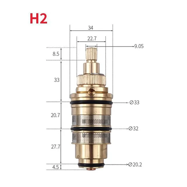 Cartouche thermostatique laiton doré cuivre précision… – vue 6