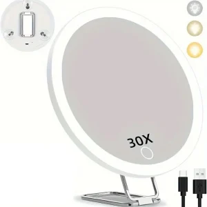 Miroir Grossissant sur Pied Réglable à 360 ° avec Lumière, Haute Définition, Pliable, Loupe Lumineuse, Mur, 5/10/20/30x Miroir Grossissant sur Pied Réglable à 360 ° avec Lumière, Haute Définition, Pliable, Loupe Lumineuse, Mur, 5/10/20/30x