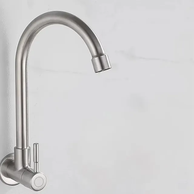 Robinet de cuisine mural en acier inoxydable – vue 6