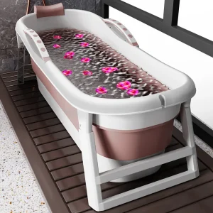 Grande baignoire pliable pour adulte sensible à la température pour un usage domestique, peut être utilisée pour s&rsquo;asseoir ou s&rsquo;allonger.