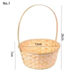 Nouveau panier de rangement fait à la main, accessoires de cuisine, panier de fruits en rotin Durable, panier de fleurs en bambou multifonction à Long manche
