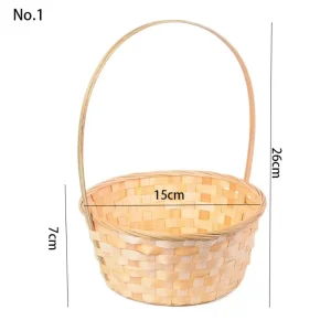Nouveau panier de rangement fait à la main, accessoires de cuisine, panier de fruits en rotin Durable, panier de fleurs en bambou multifonction à Long manche