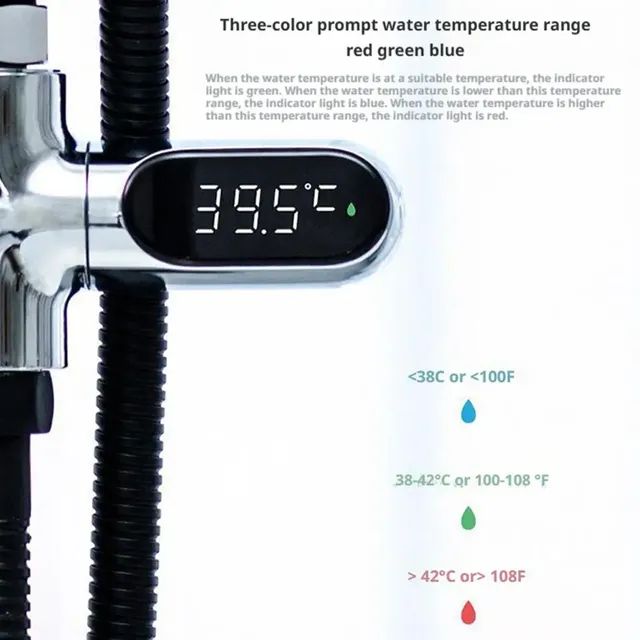Thermomètre de douche d'eau domestique à affichage LED… – vue 5
