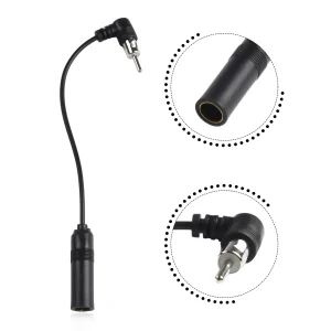 adaptateur antenne radio voiture FM rallonge RCA coudé mâle femelle tubulaire compact noir PVC métallique chromé plaqué or universel
