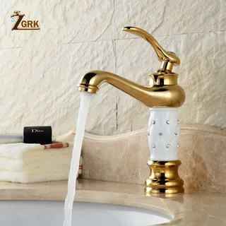 ZGRK robinets de lavabo de salle de bains dorés