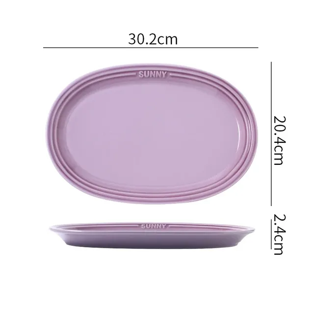 Assiettes de service ovales en porcelaine – vue 6