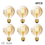 Ampoule LED Edison variable 4W 8W Antique rétro Vintage E27 LED ampoule Filament lumière G80 ambre verre Bombillas lampe ampoule