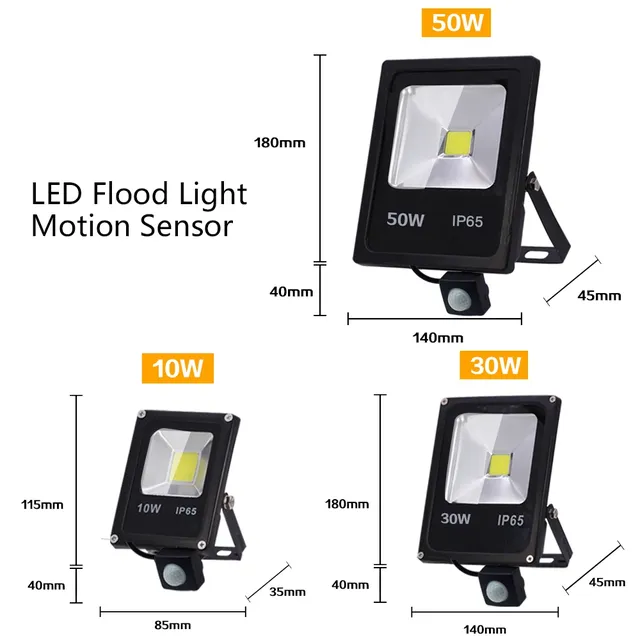 Capteur de mouvement LED projecteur 50W 30W 10W AC 220V… – vue 2