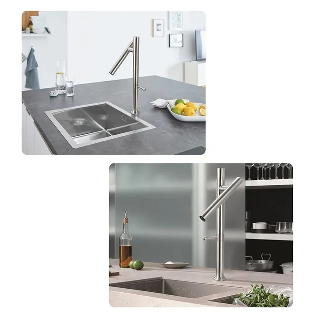 Robinet mitigeur d'évier de cuisine en acier inoxydable… – vue 6
