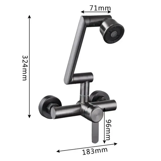 Robinet de cuisine mural en acier inoxydable – vue 2
