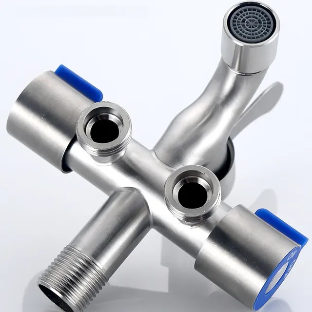 Robinet mural acier inoxydable 304 entrée triple sorties… – vue 4