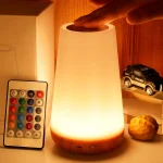 Veilleuse portable avec télécommande, lampe à intensité tactile, lampes de chevet de table, aste par USB, proxy 13, RVB