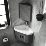 Armoire de Rangement en Céramique, Meuble d&rsquo;Accueil Moderne, Simple, Lavabo, Miroir, Gain de Place