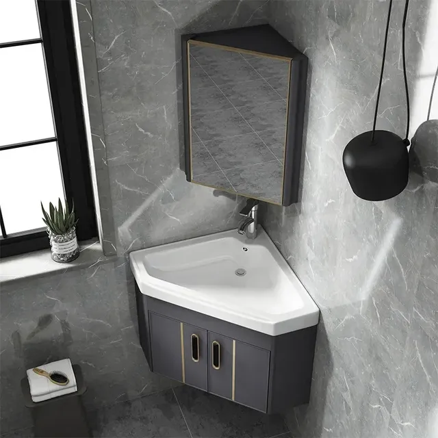 Armoire sousvasque angle compact minimaliste moderne…