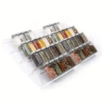 Étagère à épices en acrylique à tiroir réglable |   Support de rangement d&rsquo;arrangement en couches de pot à épices de cuisine de conception de superposition de étape