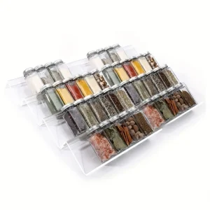 Étagère à épices en acrylique à tiroir réglable | Support de rangement d’arrangement en couches de pot à épices de cuisine de conception de superposition de étape Étagère à épices en acrylique à tiroir réglable | Support de rangement d’arrangement en couches de pot à épices de cuisine de conception de superposition de étape