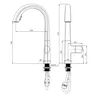 Robinet de cuisine pivotant extractible de luxe moderne – vue 7
