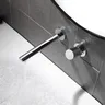 Robinet de salle de bains mural en laiton doré brossé de… – vue 4