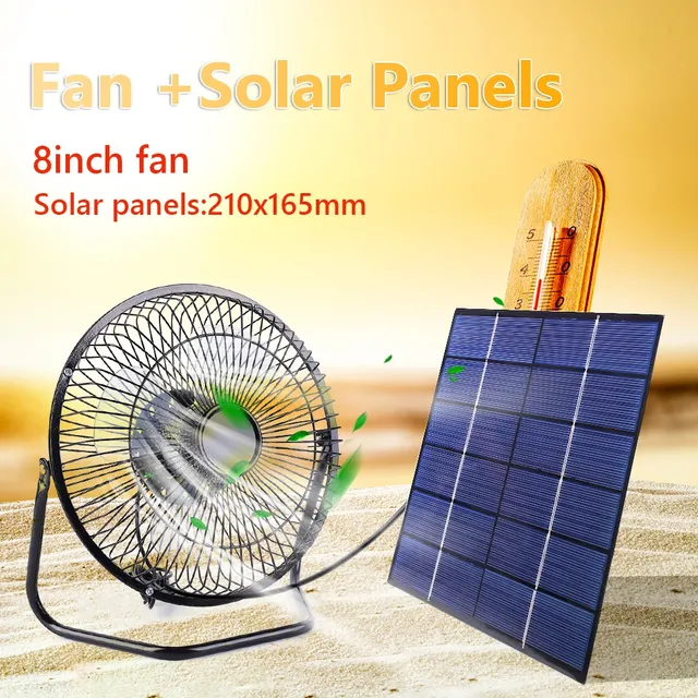 Panneau solaire 7W 6V avec ventilateur d'extraction USB… – vue 3