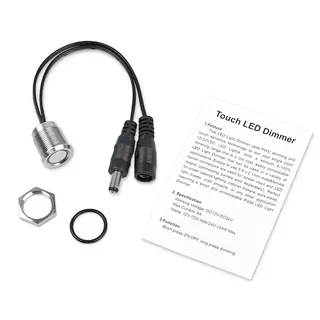 Interrupteur tactile encastrable métal argent brossé câble noir…
