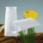 manchon préfiltre aquarium mousse polyéthylène blanche alvéolée cylindrique anneau rigide plastique fixation réutilisable lavable filtration mécanique retenue particules