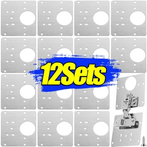 Plaque de réparation de charnière en acier inoxydable, Installation facile pour renfort de porte d’armoire, support de fixation de meubles de cuisine, antirouille Plaque de réparation de charnière en acier inoxydable, Installation facile pour renfort de porte d’armoire, support de fixation de meubles de cuisine, antirouille