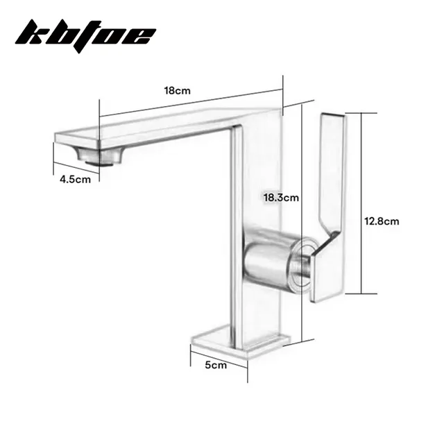 Robinet mitigeur de lavabo en laiton de luxe – vue 7