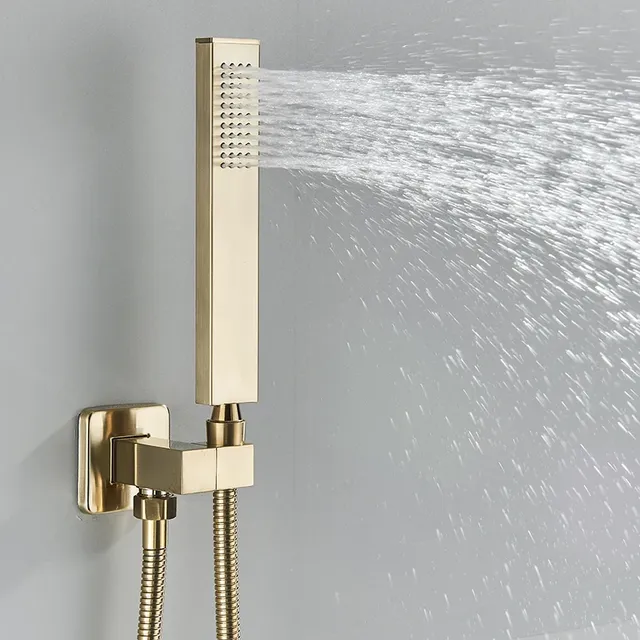 Ensemble de robinets de douche de salle de bains en or… – vue 3