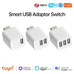 Tuya – adaptateur Micro USB intelligent WiFi/Zigbee, commutateur 5V Mini 1 2 3, adaptateur d&rsquo;alimentation USB, contrôle de la vie intelligente Via Alexa Google Yandex Alice