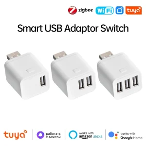 Tuya – adaptateur Micro USB intelligent WiFi/Zigbee, commutateur 5V Mini 1 2 3, adaptateur d&rsquo;alimentation USB, contrôle de la vie intelligente Via Alexa Google Yandex Alice