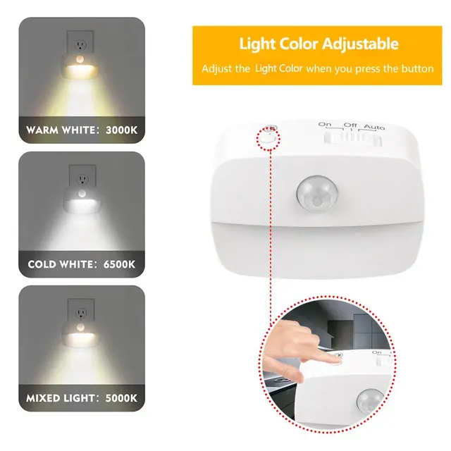 LED veilleuse ue Plug In capteur de mouvement… – vue 4