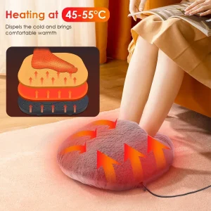 Chauffe-pieds électrique, coussin chauffant à température constante, velours doux, lavable, chaud d&rsquo;hiver pour la maison, la chambre à coucher