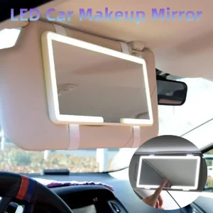 Miroir de vanité pare-soleil de voiture à LED avec lumières, 3 Modes d&rsquo;éclairage, Rechargeable, réglable, commande tactile, miroir de maquillage de voyage, cadeau pour fille