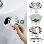 Anneau rond d&rsquo;évier de bain, couvercle de trop-plein, bouchon de lavabo de rechange, garniture de rangement en plastique, salle de bains, bassin en céramique, Pots en céramique, anneau de trop-plein