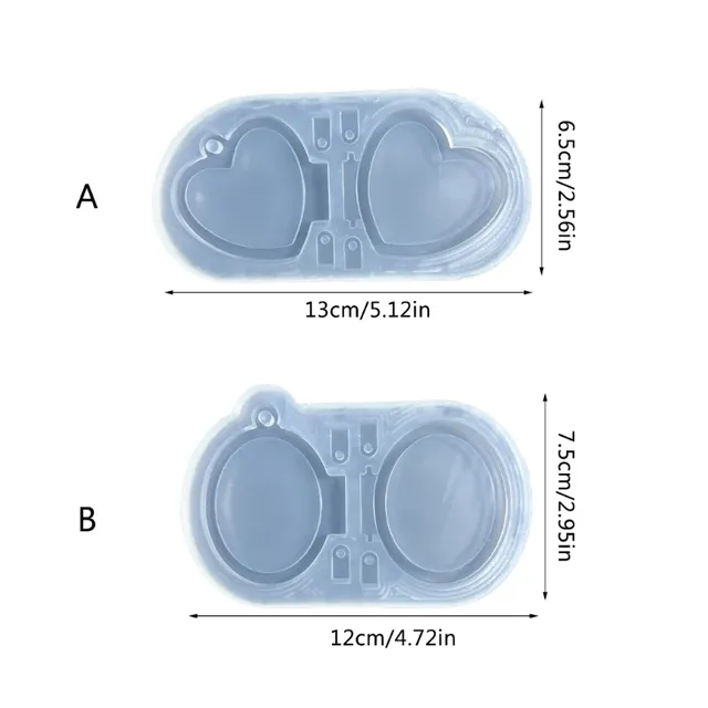 Moule en résine de Silicone ovale/cœur – vue 6