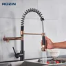 Robinet de cuisine extractible à ressort noir