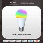 Ampoule LED intelligente wi-fi, lampe à intensité variable, 14W RGB C + W E27, couleur changeante, 2700K-6500K, Tuya Smart App, fonctionne avec Alexa Google