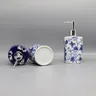 Distributeur savon liquide céramique bleu blanc élégant… – vue 6