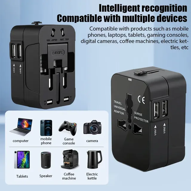 Adaptateur de voyage universel EU UK US AU – vue 4