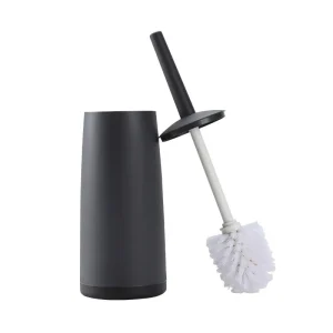 Brosse de toilette au design moderne avec support et couvercle noirs pour brosses de nettoyage de salle de bain Brosse de toilette au design moderne avec support et couvercle noirs pour brosses de nettoyage de salle de bain