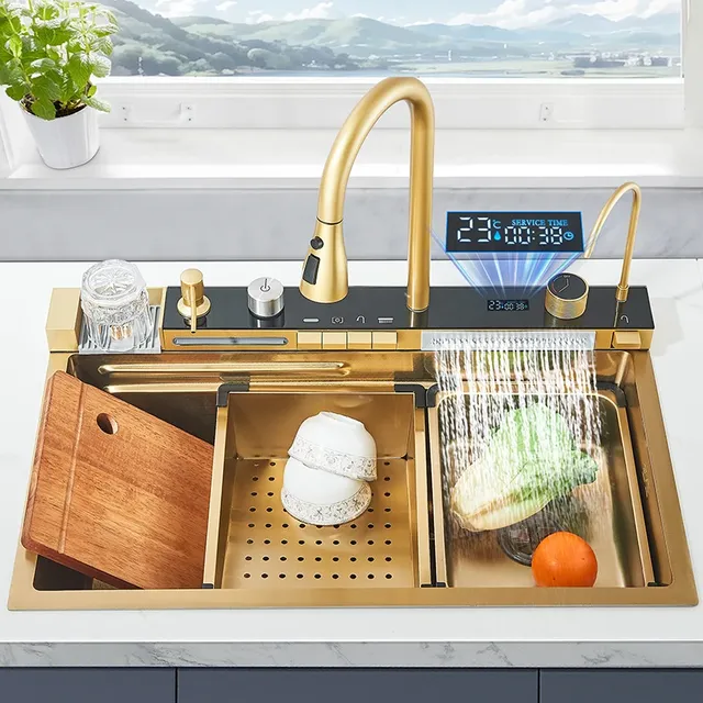 Évier de Cuisine en Acier Inoxydable avec Affichage… – vue 2