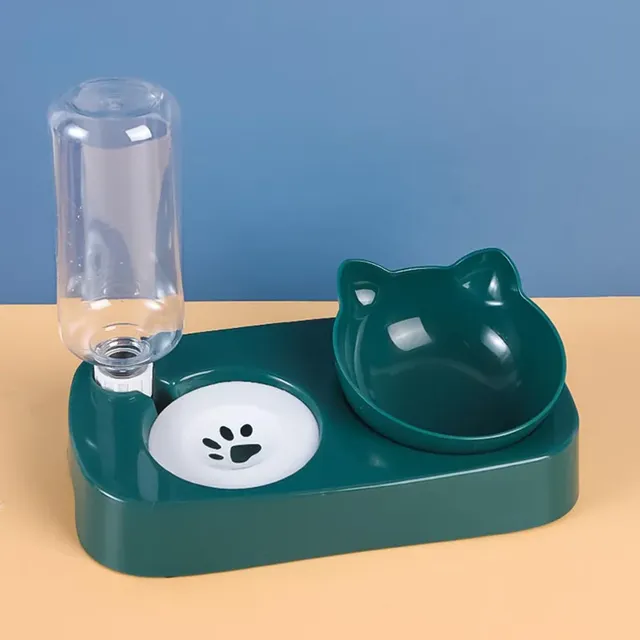 Bols doubles pour chat avec support