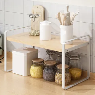 Étagère d'armoire blanche empilable