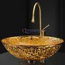 Lavabo en verre de cristal d'or électrolytique Accueil… – vue 5