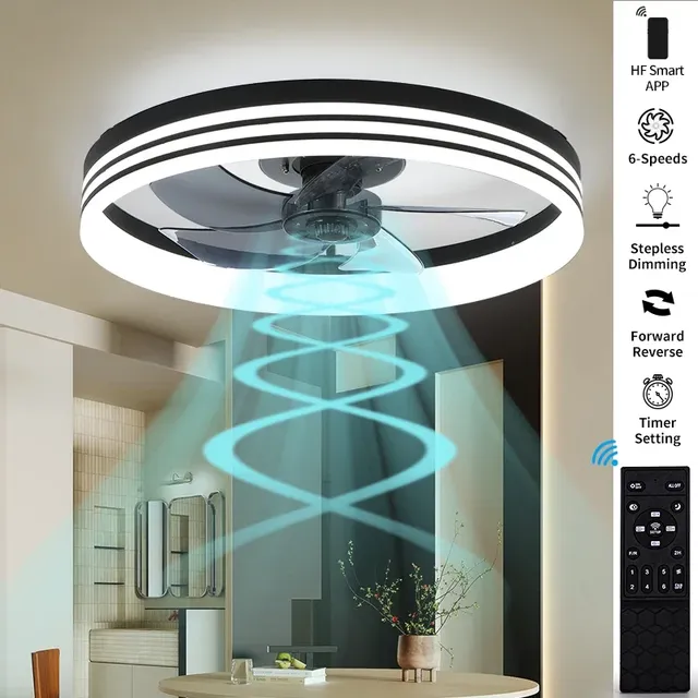 LED intelligente ventilateur de plafond lumière moderne… – vue 6