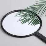 Miroir à main de grande taille pour la beauté et les soins capillaires, poignée ronde, maquillage et rétroviseur