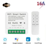 EWeLink-Mini commutateur intelligent sans fil, WiFi, 16A, SkeSupport, simple, double commande, via SmartThings, Alexa, Google, Yandex Alice