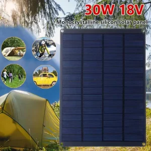 Panneau solaire 30W 18V avec contrôleur 20A, batterie externe Portable pour chargement de téléphone extérieur, alimentations électriques mobiles de Camping