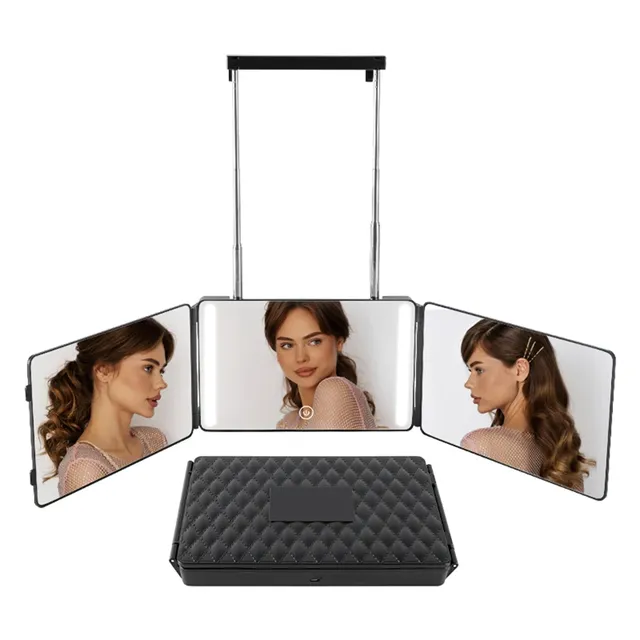 Miroir de coupe de cheveux 360 avec lumières LED