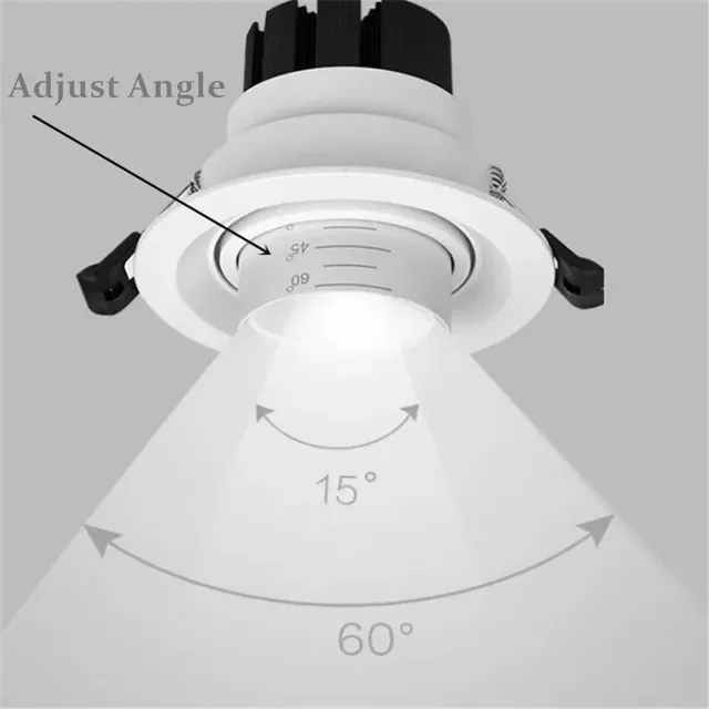Dimmable LED intégré Zoom 15-60 degrés COB Downlight 7W… – vue 4